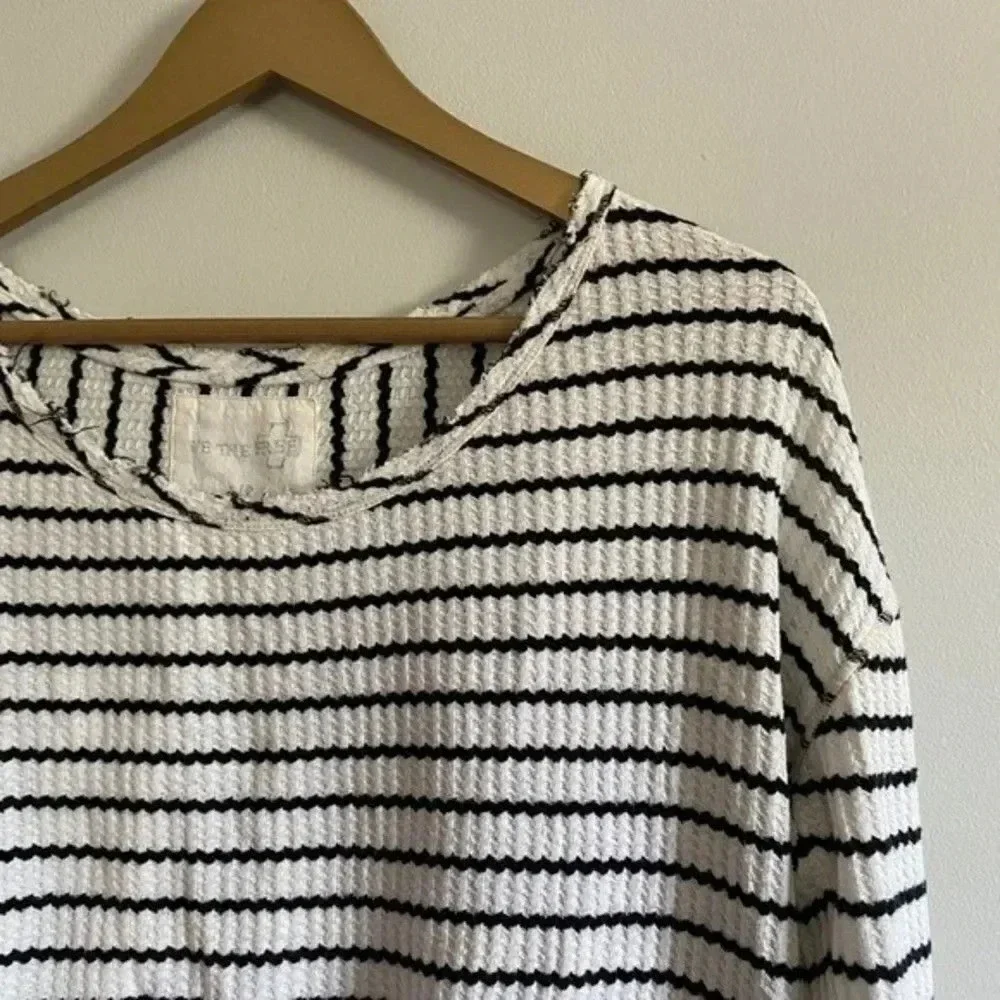 Free People Black and White Peplum Top